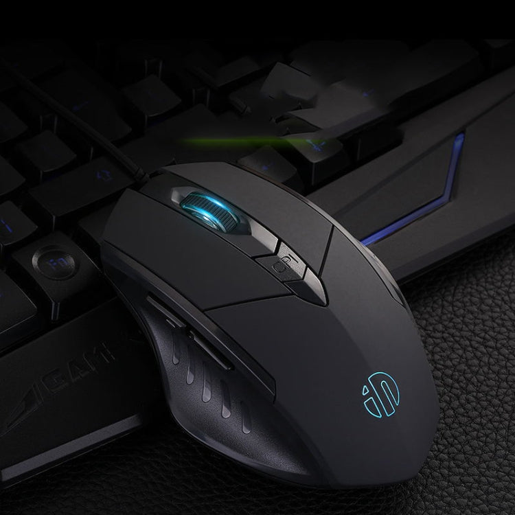 Inphic PW1 Game Mute Macro Definition Illuminated Wired Mouse, Cable Length: 1.5m(Black Game Version) - Wired Mice by Inphic | Online Shopping UK | buy2fix