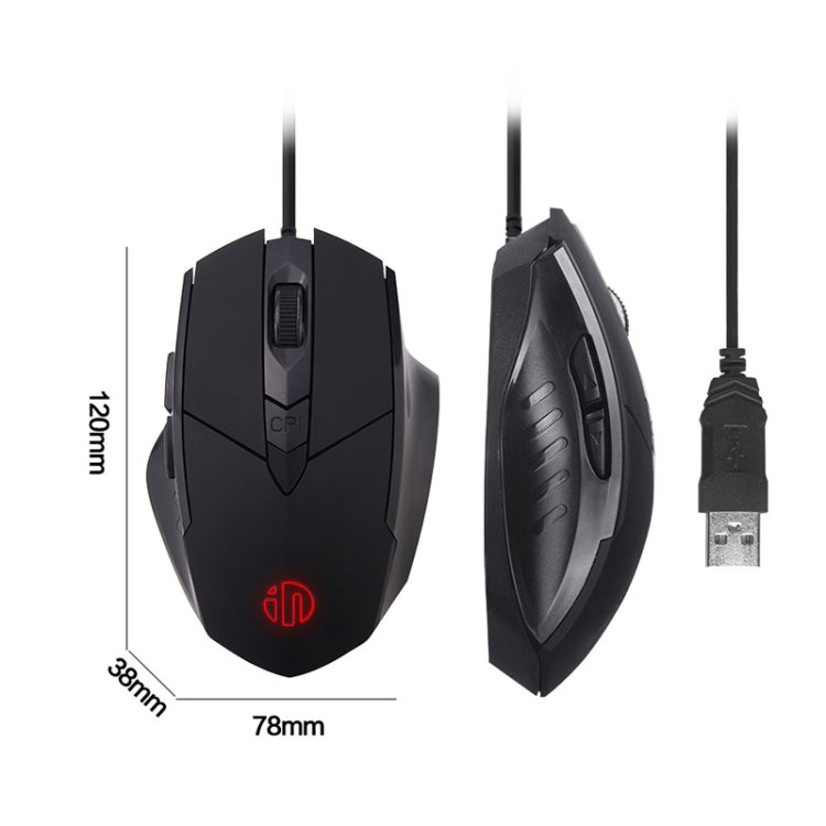 Inphic PW1 Game Mute Macro Definition Illuminated Wired Mouse, Cable Length: 1.5m(Black Game Version) - Wired Mice by Inphic | Online Shopping UK | buy2fix
