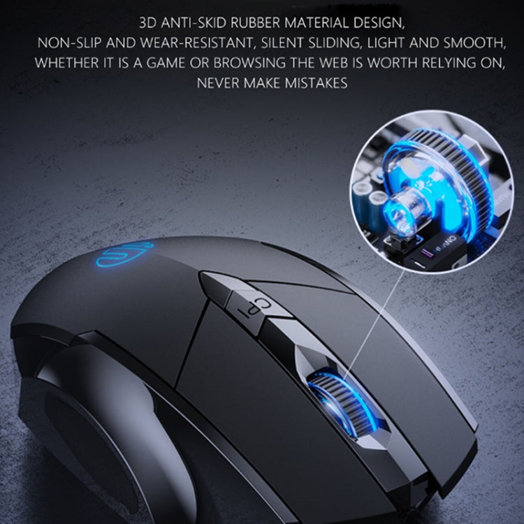 Inphic PW1 Game Mute Macro Definition Illuminated Wired Mouse, Cable Length: 1.5m(Black Game Version) - Wired Mice by Inphic | Online Shopping UK | buy2fix