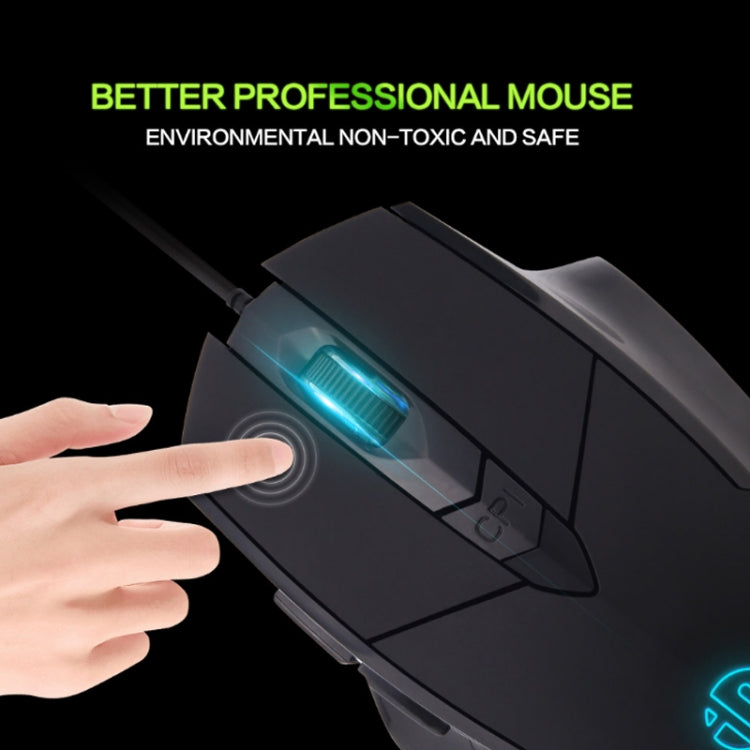 Inphic PW1 Game Mute Macro Definition Illuminated Wired Mouse, Cable Length: 1.5m(Black Game Version) - Wired Mice by Inphic | Online Shopping UK | buy2fix