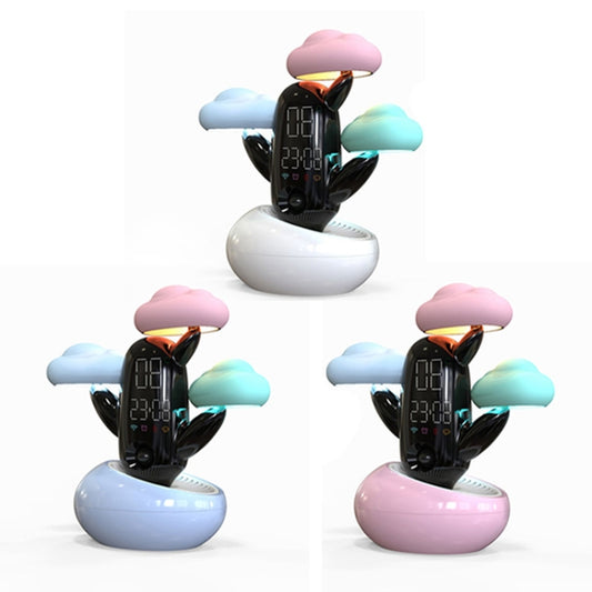 Cloud Weather Time Light Multifunctional Smart Induction Child Wake Up Alarm Clock(White) by buy2fix