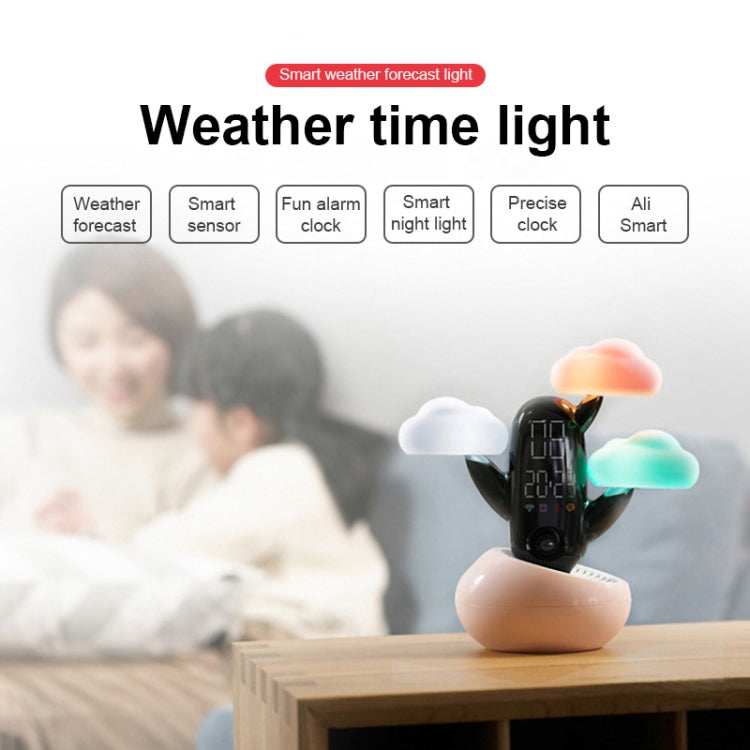 Cloud Weather Time Light Multifunctional Smart Induction Child Wake Up Alarm Clock(White) by buy2fix