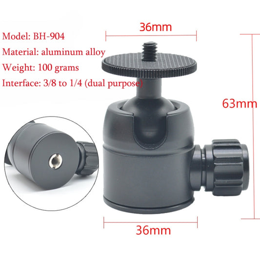 BH-904 Mini Desktop Aluminum Alloy Tripod Mini Ball Head 360 Degree Pan 90 Degree Tilt Tripod by buy2fix