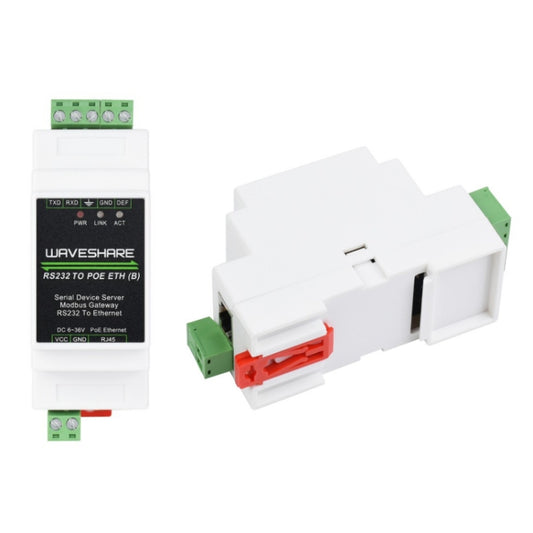 Waveshare 23951 Industrial Serial Server RS232 to RJ45 Ethernet TCP/IP to Serial with POE by WAVESHARE