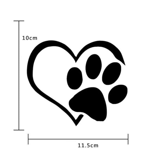 20 PCS Car Sticker Reflective Love Footprints Car Sticker Dog Footprints(Black) by buy2fix