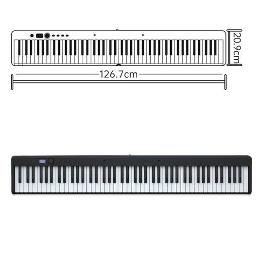 Wersi 88-Key Foldable Portable Electronic Piano Keyboard For Beginners Practice Piano, USB(Black) by buy2fix