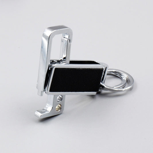 CS-012 3 PCS Lychee Pattern Leather Double Ring Corkscrew Keychain by buy2fix