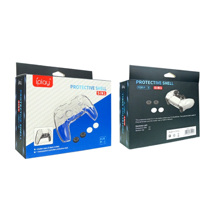 KJH PS5-002 Game Controller Crystal Shell Wireless Controller Protective Shell Cover PC Transparent Protective Hard Shell For PS5(Transparent Red) by KJH