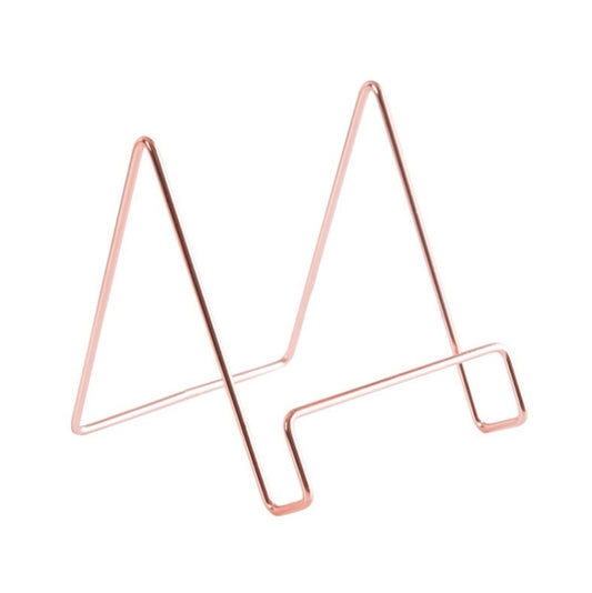 4 PCS Desktop Iron Art Plating Bracket for iPad / CD Display / Cookbook / Plate(Rose Gold) by buy2fix