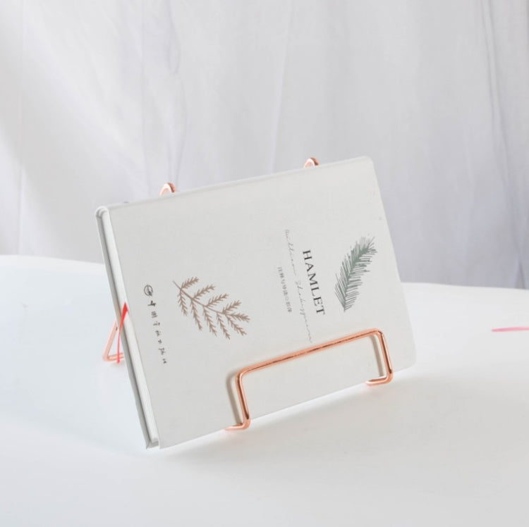 4 PCS Desktop Iron Art Plating Bracket for iPad / CD Display / Cookbook / Plate(Rose Gold) by buy2fix