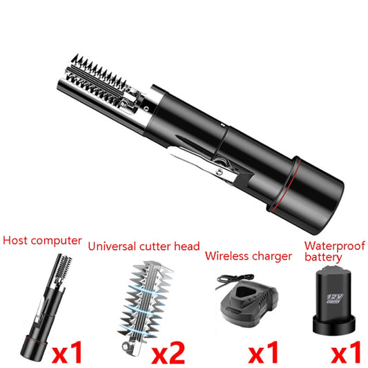 Electric Fish Scale Scraper Household Automatic Wireless Scraping Tool CN Plug Black Single Battery+Cutter Head by buy2fix