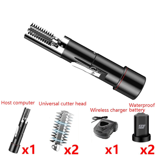 Electric Fish Scale Scraper Household Automatic Wireless Scraping Tool CN Plug Black Dual Battery+Cutter Head by buy2fix
