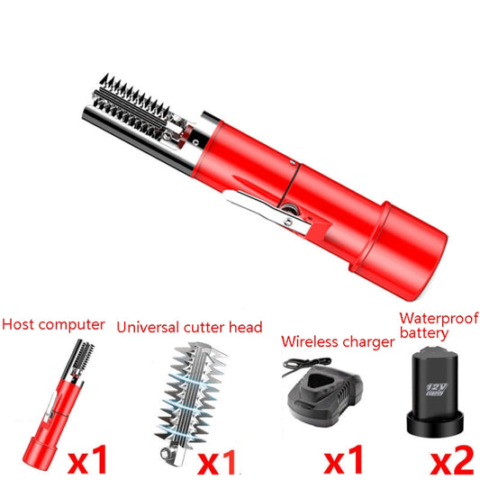 Electric Fish Scale Scraper Household Automatic Wireless Scraping Tool CN Plug Red Double Battery by buy2fix