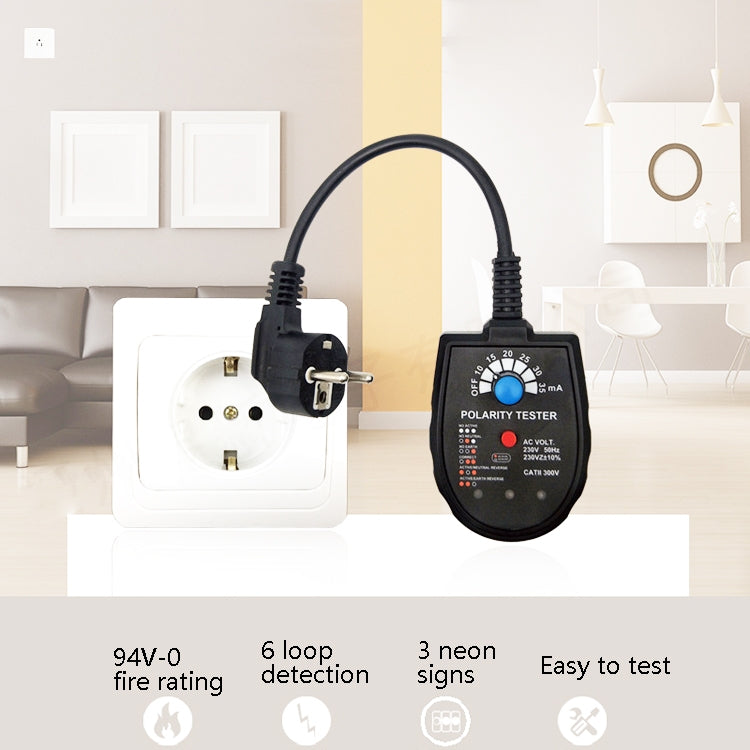 S2001 Socket Phase Detector Multi-Function Three-Phase Loop Socket Circuit Leakage Detector, EU Plug - Current & Voltage Tester by buy2fix | Online Shopping UK | buy2fix