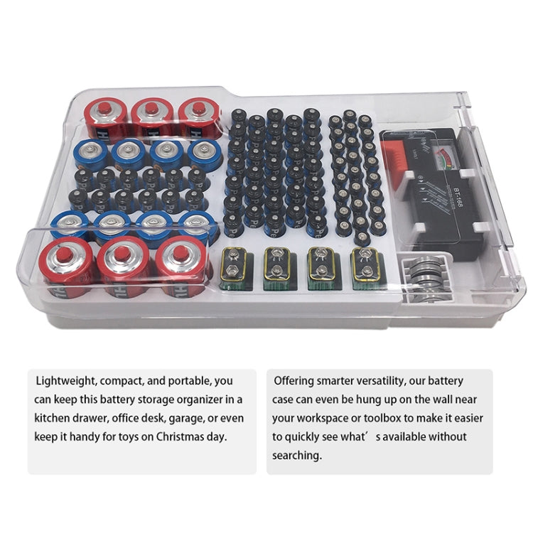 JK-19070823 Battery Storage Box With Battery Capacity Tester(white) - Battery & Resistance Tester by buy2fix | Online Shopping UK | buy2fix