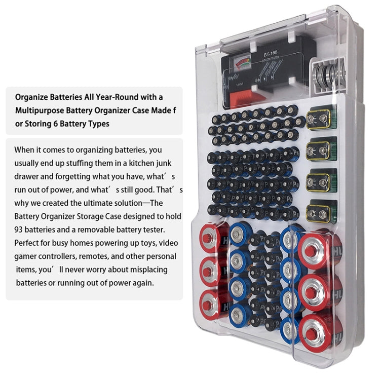 JK-19070823 Battery Storage Box With Battery Capacity Tester(white) - Battery & Resistance Tester by buy2fix | Online Shopping UK | buy2fix
