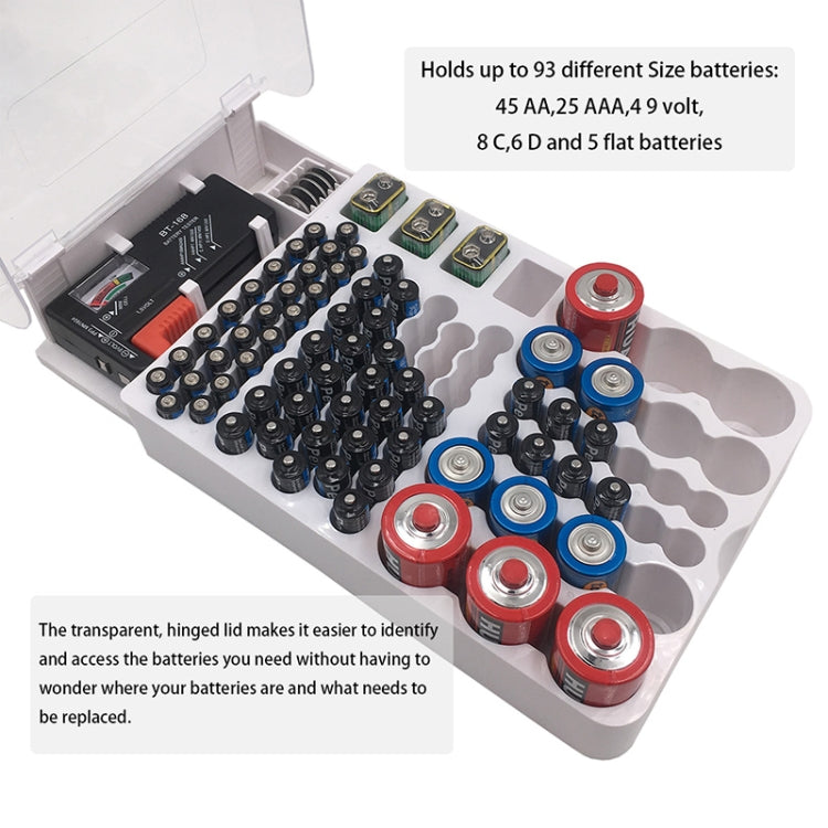 JK-19070823 Battery Storage Box With Battery Capacity Tester(white) - Battery & Resistance Tester by buy2fix | Online Shopping UK | buy2fix
