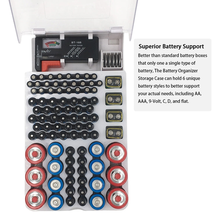 JK-19070823 Battery Storage Box With Battery Capacity Tester(white) - Battery & Resistance Tester by buy2fix | Online Shopping UK | buy2fix