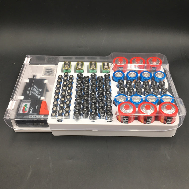 JK-19070823 Battery Storage Box With Battery Capacity Tester(white) - Battery & Resistance Tester by buy2fix | Online Shopping UK | buy2fix