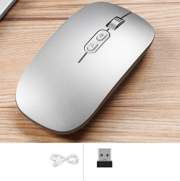 M103 1600DPI 5 Keys 2.4G Wireless Mouse Charging Ai Intelligent Voice Office Mouse, Support 28 Languages(Silver) - Wireless Mice by buy2fix | Online Shopping UK | buy2fix