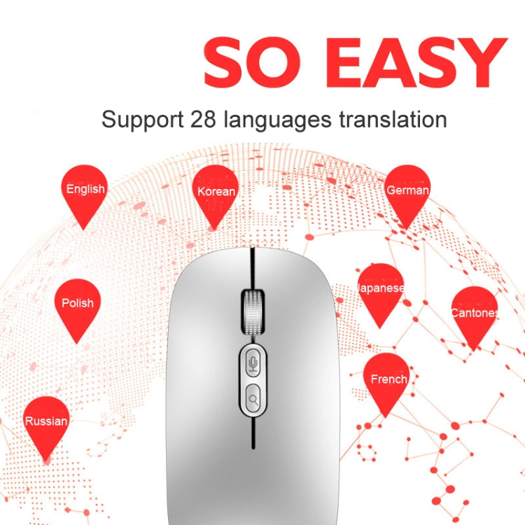 M103 1600DPI 5 Keys 2.4G Wireless Mouse Charging Ai Intelligent Voice Office Mouse, Support 28 Languages(Gray) - Wireless Mice by buy2fix | Online Shopping UK | buy2fix
