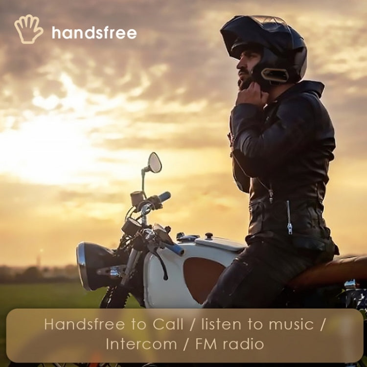 BT-S2 Helmet Bluetooth Headset FM Radio/CSR Full Duplex Walkie Talkie(Black Orange) - Motorcycle Walkie Talkie by buy2fix | Online Shopping UK | buy2fix