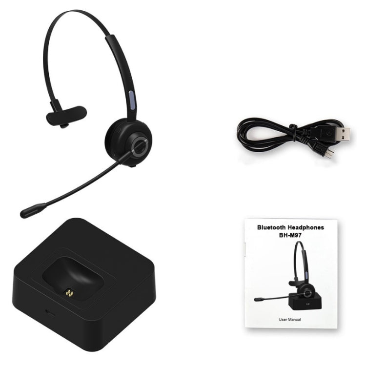 M97 Bluetooth 5.0 Headset Mono Bluetooth Earphone With Charging Base by buy2fix