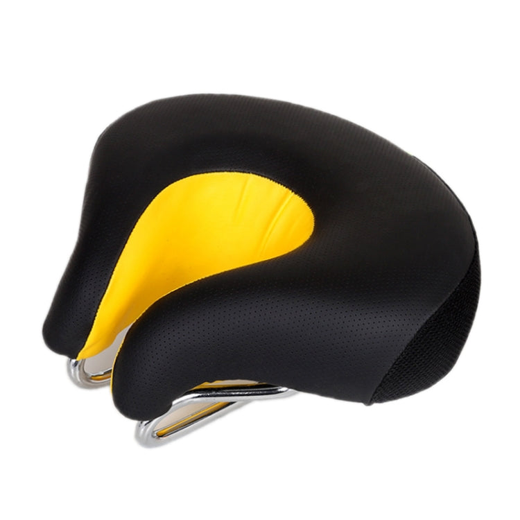 Bicycles Soft Saddle Mountain Bikes Thick Shock Absorption & Comfortable Seat Accessories(Black Yellow) - Bicycle Saddle by buy2fix | Online Shopping UK | buy2fix