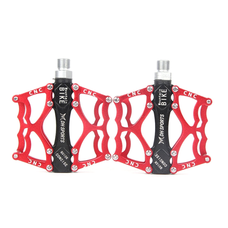 Bicycle Pedal Mountain Bike Aluminum Alloy Palin Pedal Non-Slip Bearing Pedal(901 Red) - Pedals by buy2fix | Online Shopping UK | buy2fix