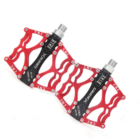 Bicycle Pedal Mountain Bike Aluminum Alloy Palin Pedal Non-Slip Bearing Pedal(901 Red) by buy2fix