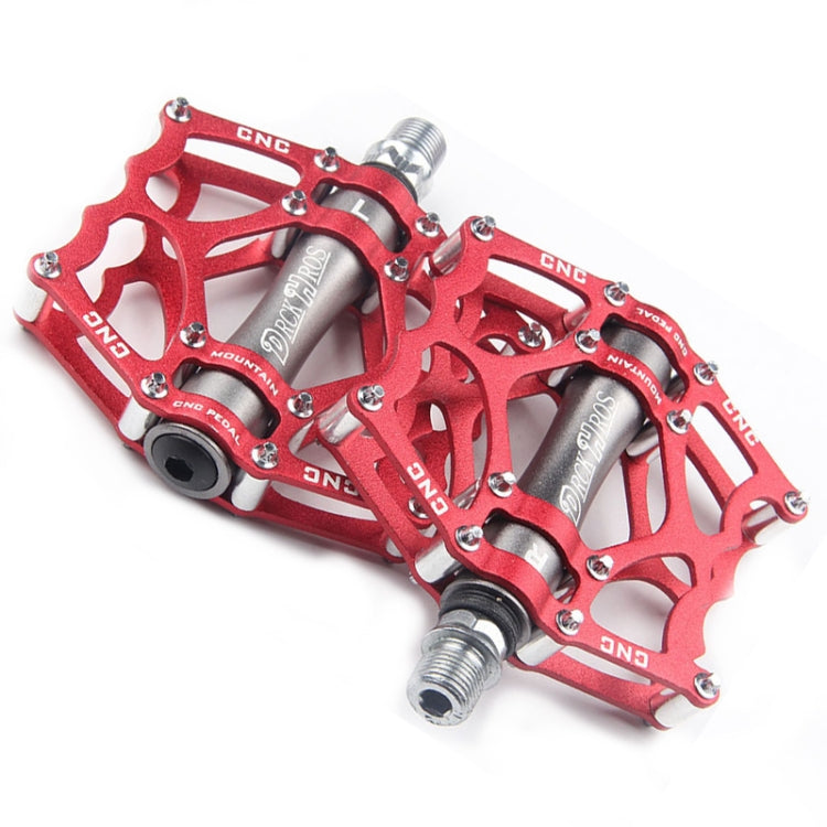 Bicycle Pedal Mountain Bike Aluminum Alloy Palin Pedal Non-Slip Bearing Pedal(901-2 Red) - Pedals by buy2fix | Online Shopping UK | buy2fix