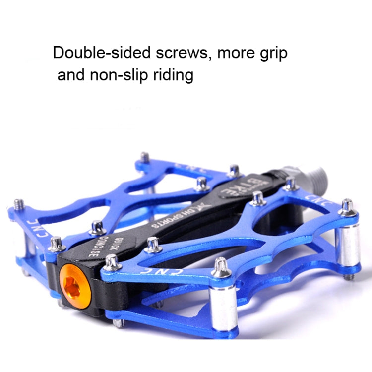 Bicycle Pedal Mountain Bike Aluminum Alloy Palin Pedal Non-Slip Bearing Pedal(901 Red) - Pedals by buy2fix | Online Shopping UK | buy2fix