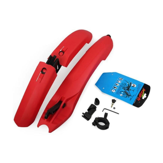 Bicycle Fender With LED Taillights Mountain Bike Fender Quick Release 26 Inch Riding Accessories(Red) by buy2fix
