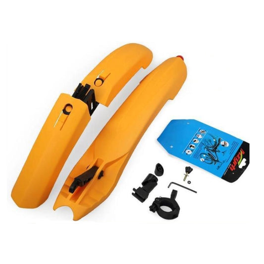 Bicycle Fender With LED Taillights Mountain Bike Fender Quick Release 26 Inch Riding Accessories(Orange) by buy2fix