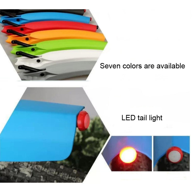 Bicycle Fender With LED Taillights Mountain Bike Fender Quick Release 26 Inch Riding Accessories(Orange) - Mudguards by buy2fix | Online Shopping UK | buy2fix