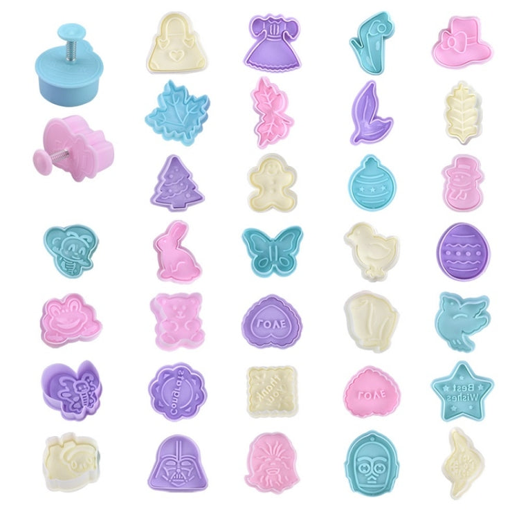 4 in 1 Three-Dimensional Fondant Biscuit Embossing Mold Push-Type Cake Mold Random Style Delivery - Food Molds by buy2fix | Online Shopping UK | buy2fix