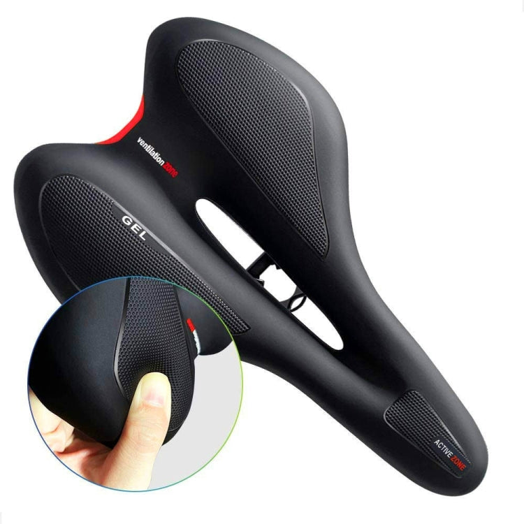 Silicone Bicycle Seat GEL Mountain Bike Saddle Bicycle Seat Saddle(Black Red) - Bicycle Saddle by buy2fix | Online Shopping UK | buy2fix
