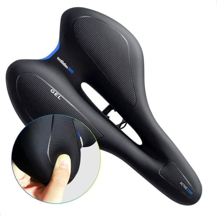 Silicone Bicycle Seat GEL Mountain Bike Saddle Bicycle Seat Saddle(Black Blue) - Bicycle Saddle by buy2fix | Online Shopping UK | buy2fix