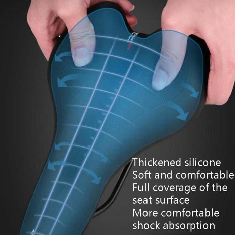 Silicone Bicycle Seat GEL Mountain Bike Saddle Bicycle Seat Saddle(Black Blue) - Bicycle Saddle by buy2fix | Online Shopping UK | buy2fix