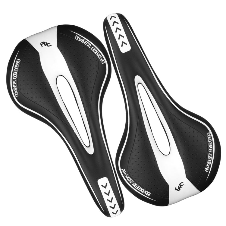 YAFEE YF-1018 Mountain Bike Saddle Bicycle Riding Saddle Bicycle Saddle(Black White) - Bicycle Saddle by YAFEE | Online Shopping UK | buy2fix