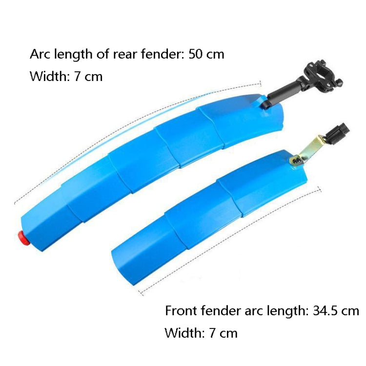 Bicycle Telescopic Folding Mudguard 27.5 Inch Extended Water Retaining LED Taillight(Black) - Mudguards by buy2fix | Online Shopping UK | buy2fix