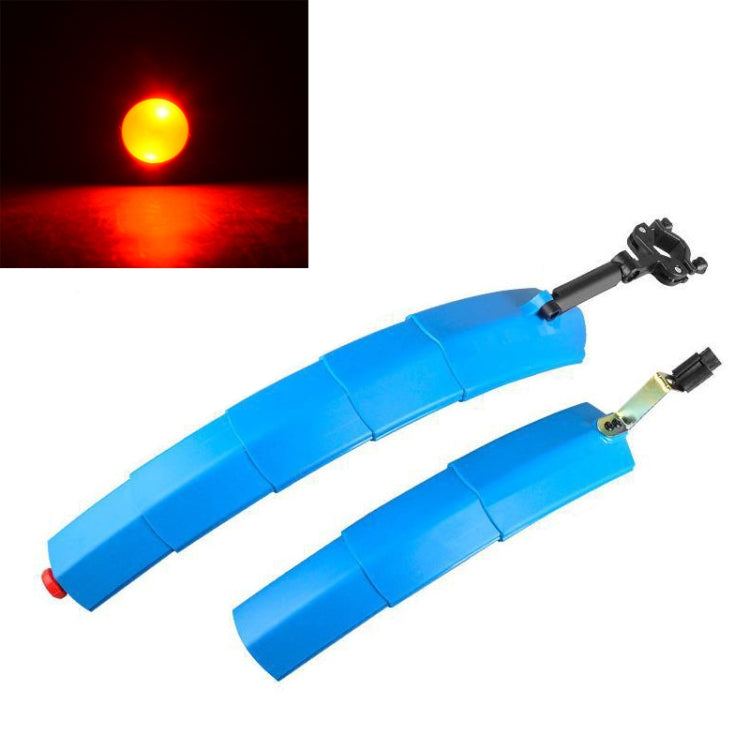 Bicycle Telescopic Folding Mudguard 27.5 Inch Extended Water Retaining LED Taillight(Gray) - Mudguards by buy2fix | Online Shopping UK | buy2fix