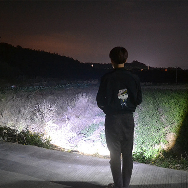 Telescopic Zoom Strong Light Flashlight Strong Magnetic Rechargeable LED Flashlight, Colour: Black Head (With Battery, EU Plug Charger) by buy2fix