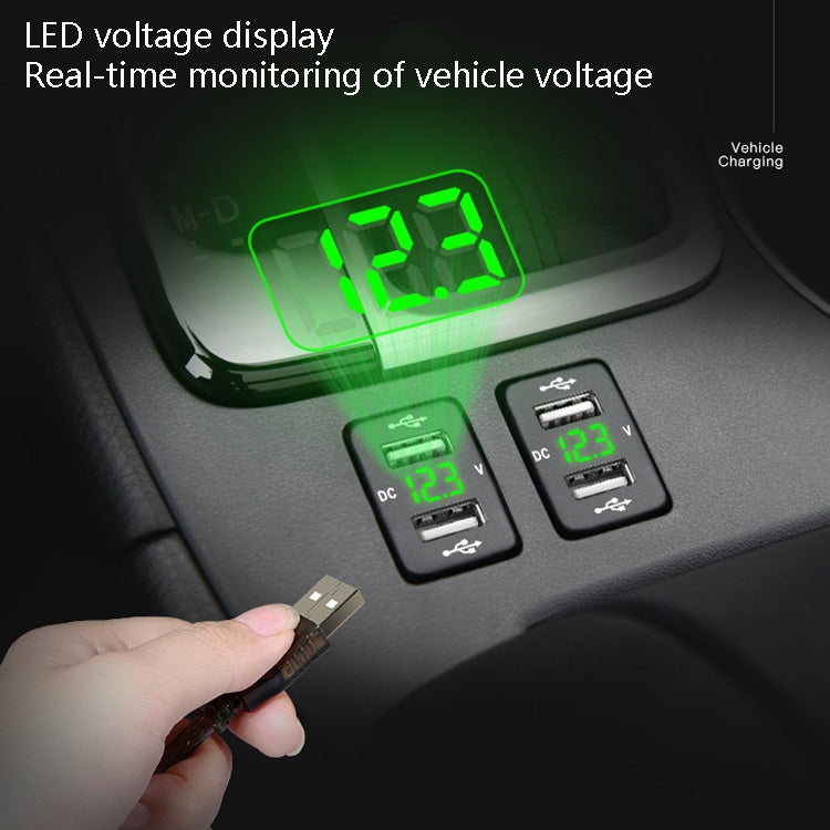Car Charger Original Hole Non-Destructive Modification Of Dual Usb Car Charger With Line Suitable For Toyota(FTWU Blue Light) - DIY Modified Charger by buy2fix | Online Shopping UK | buy2fix