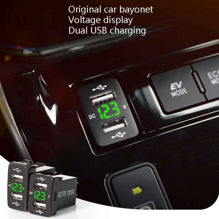 Car Charger Original Hole Non-Destructive Modification Of Dual Usb Car Charger With Line Suitable For Toyota(FTWU Blue Light) - DIY Modified Charger by buy2fix | Online Shopping UK | buy2fix