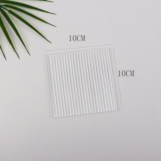 3 PCS 10 x 10cm Acrylic Texture Background Board Photo Props Background Decorative Geometric Ornaments(Thick Stripes) by buy2fix