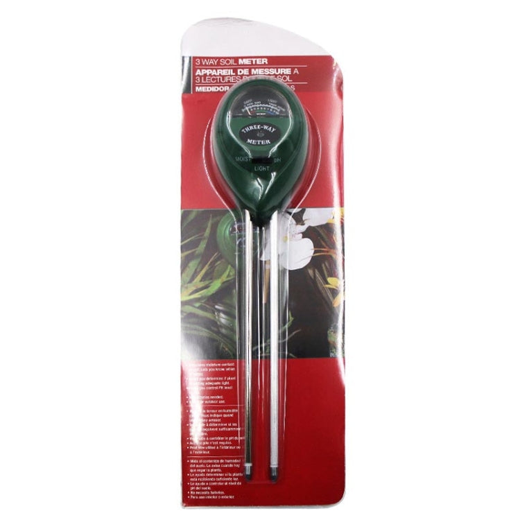 3 In 1 Soil Detector PH Value Light Intensity Test Pen Round Head Soil Dry Moisture Meter - PH & Moisture Meter by buy2fix | Online Shopping UK | buy2fix