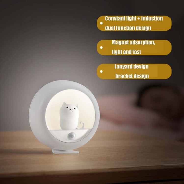 DZ-K610 Human Body Induction Night Light Cute Pet Bedroom Atmosphere Light USB Cabinet Wall Lamp(Yellow) - Night Lights by buy2fix | Online Shopping UK | buy2fix