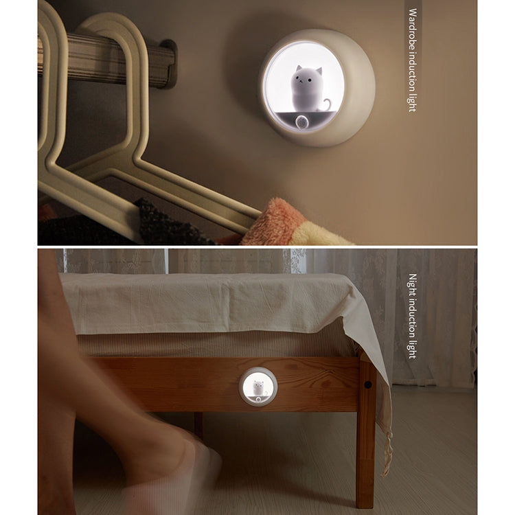 DZ-K610 Human Body Induction Night Light Cute Pet Bedroom Atmosphere Light USB Cabinet Wall Lamp(Yellow) - Night Lights by buy2fix | Online Shopping UK | buy2fix