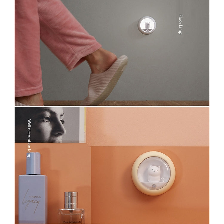 DZ-K610 Human Body Induction Night Light Cute Pet Bedroom Atmosphere Light USB Cabinet Wall Lamp(Pink) by buy2fix